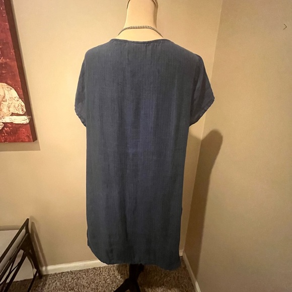 Jjill Linen Blue Round Neck Swimsuit Coverup, size Large - Picture 3 of 10
